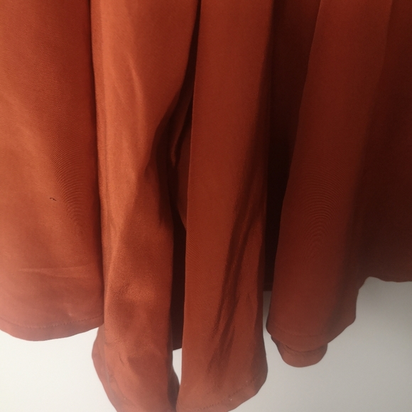 100% silk high wist auburn Capri skirt - Picture 9 of 10